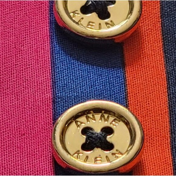 Anne Klein Poppy Combo Shorts Womens Striped Multicolor Cotton Stretch Shorts Si - Picture 14 of 16